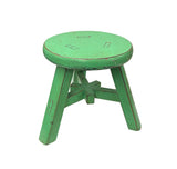 Rustic Pastel Green Round Top Tri-Legs Small Short Stool Table Stand JK320S
