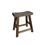 Rustic Raw Rough Wood Grain Rectangle Slim Stool Bench Side Table JK326S #8