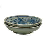 Pair Chinese Distressed Marks Dragon Phoenix Porcelain Small Plates ws3270S