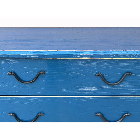 Rough Wood Blue Lacquer 2 Drawers Sideboard Credenza Table Cabinet ws3 Golden Lotus Antiques Rough Wood Blue Lacquer 2 Drawers Sideboard Credenza Table Cabinet ws3 Golden Lotus Antiques