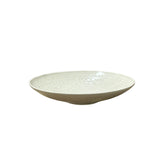 Chinese Relief Dragon Motif White Ceramic Bowl Plate Display Art ws4724S