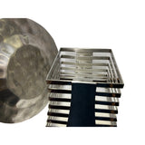 Punch Marks Stainless Steel Round Display Serving Plate on Tower Tw009S