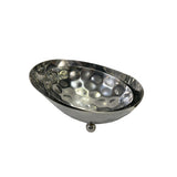 Set 2 Artistic Hand Punch Marks Stainless Steel Oval Display Serving Plate Tw015S