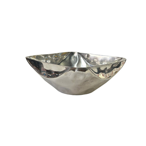 Artistic Hand Punch Marks Stainless Steel Square Display Serving Plate Tw017S