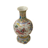 Chinese Oriental White Porcelain Flower Kirin Graphics Art Vase ws3287S