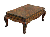Chinese Tibetan Yellow Brown Dragon Head Lacquer Low Coffee Table ws2739S