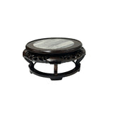 8.25" Oriental Brown Wood Marble Round Table Top Stand Riser GB708S