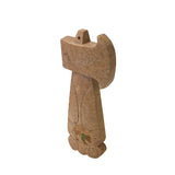 Natural Tan Beige Color Stone Carved Artistic Axe Shape Display Art ws3344S