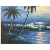 Oil Paint Canvas Art Palm Tree Ocean Beach Wave Wall Decor Painting ws3416S