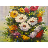 Impasto Oil Paint Canvas Art Blossom Flowers Vase Scroll Painting ws3417S