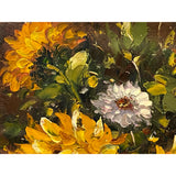 Impasto Oil Paint Canvas Art Sunflowers Blue Vase Scroll Painting ws3421S