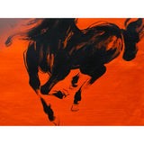 Oil Paint Canvas Art Black Artistic Racing Horse Wall Decor Painting ws3435S