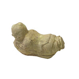 Vintage Oriental Ceramic Cream Color Kid Theme Pillow Shape Display Figure ws3455S
