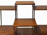 Brown Wood Step Shape Table Top Curio Display Easel Stand ws3498S