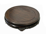 11.75" Oriental Motif Brown Wood Round Table Top Display Stand Riser ws3507BS
