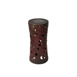 Ceramic Brick Red Cloud Scroll Round Tall Pedestal Table Display Stand ws3528S
