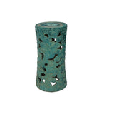 Ceramic Clay Turquoise Cloud Scroll Round Tall Pedestal Table Display Stand ws3529S