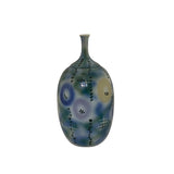 Artistic Pastel Flower Pattern Porcelain Round Long Narrow Mouth Vase ws3538S
