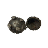 Rustic Iron Mixed Metal Lion Head Lid Ding Incense Holder Display Figure ws3540S