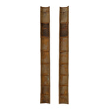 Pair Chinese Green Calligraphy Writing Engraved Bamboo Wall Panels ws3551S