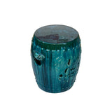 Asian Green Turquoise Glaze Round Lotus Pattern Ceramic Garden Stool Table ws3556S