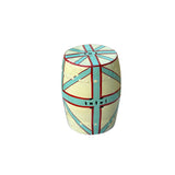 Light Celadon Base Turquoise Cross Line Round Porcelain Stool Table ws3562S