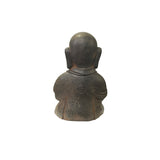 11.5" Iron Rustic Sitting Buddha Gautama Amitabha Lohon Monk Statue ws3575S