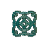 Chinese Ru-Yi Coin Turquoise Green Mix Glaze Wall Floor Clay Tile ws3587S