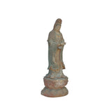 Vintage Rustic Wood Apana Mudra Standing Bodhisattva Guan Yin Statue ws3593