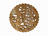 Small Round Wave Edge 5 Blessing Fok Bats Motif Wood Wall Panel Plaque ws3610S