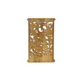 Rectangular Oriental Bamboo Bird Motif Wood Wall Panel Plaque ws3613S