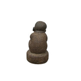 Oriental Gray Stone Little Lohon Monk Covering Mouth Statue ws3633S