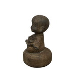 Oriental Gray Stone Little Lohon Monk Reading Book Statue ws3635S