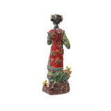 Chinese Oriental Porcelain Qing Style Dressing Chicken Lady Figure ws3643S