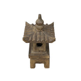 Rustic Gray Brown Temple Tower Top Pagoda Shape Garden Stone Lantern ws3650S