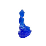 Blue Crystal Glass Lotus Cross Leg Meditation Sitting Medicine Buddha ws3654S