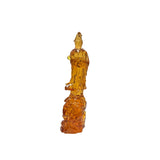 Orange Crystal Glass Standing Ru Yi Bodhisattva Kwan Yin Statue ws3661S