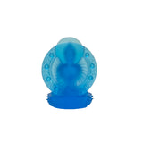 Teal Blue Crystal Glass Lotus Cross Leg Sitting Amitabha Shakyamuni Buddha ws3662S
