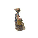 Chinese Porcelain Qing Style Dressing Tribal Basket Lady Figure ws3688S