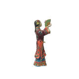 Chinese Porcelain Qing Style Dressing Flower Fan Lady Figure ws3711S
