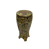 Vintage Chinese Cobalt Gold Color Porcelain People Graphic Round Pedestal ws3725S