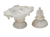 Chinese White Stone Carved Oriental Dragon Incense Burner Holder Display ws3757S