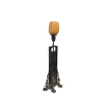 Vintage Chinese Brown Wood Floor Lamp Flower Vase Carving Base ws3768S