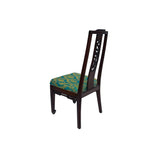 Chinese Brown Wood Ancient Dragon Motif Back Panel Dining Side Chair ws3776S