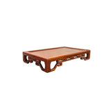 Natural Brown Wood Ru Yi Pattern Rectangular Table Top Stand Riser Easel ws3807S