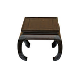 Oriental Chinese Brown Curve Leg Square Side Table Display Stand ws3816S