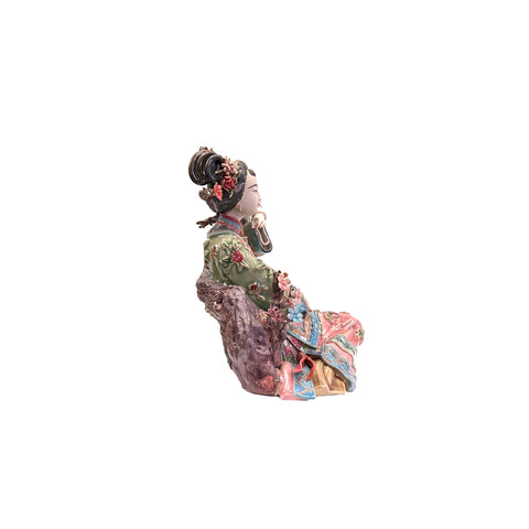 Lady Figure Tree Chinese Porcelain Qing Style Dressing Blossom Tree Lady Figure ws4047S ...