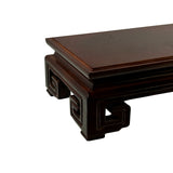 6.5" Brown Wood Rectangular Ru Yi Scroll Leg Display Stand Riser Easel ws4148BS