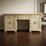 Vintage Single Plank Wood Top Carving Desk Console Table Cabinet ws4250-O