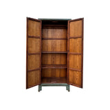 Oriental Distressed Light Gray Tall Narrow Noodle Cabinet Wardrobe Armoire ws4385S